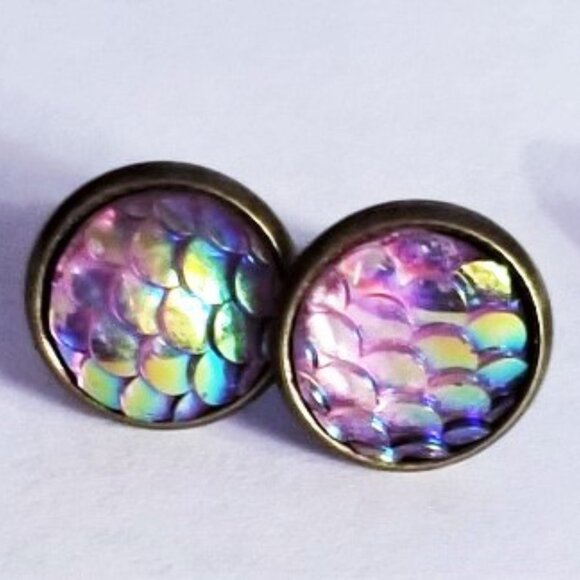 Handmade Jewelry - Dragon Scale Post Earrings